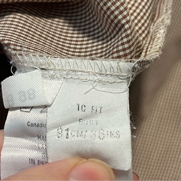 Womens Jaeger Brown and White Small Houndstooth Cotton Shirt - Picture 9 of 12